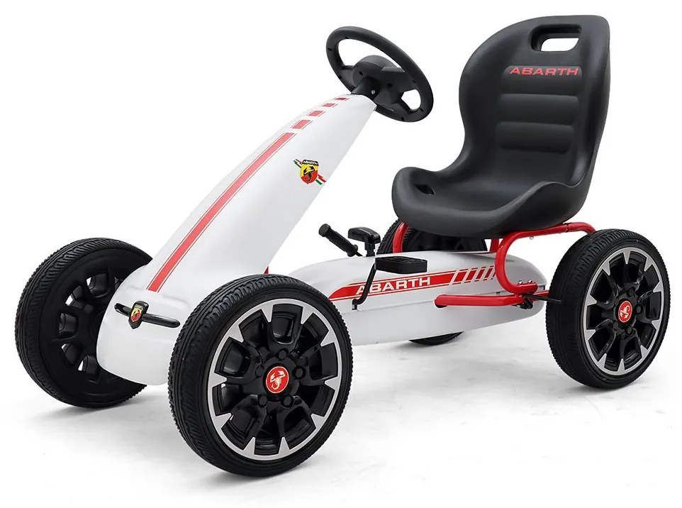 Detská šliapacia motokára Go-kart Milly Mally Abarth biela