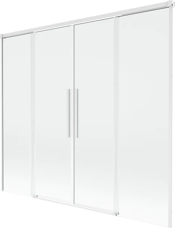 Mexen Rox, 2-krídlová posuvná vaňová zástena 170 x 150 cm, 8mm číre sklo, biely profil, 8C9-170-002-20-00