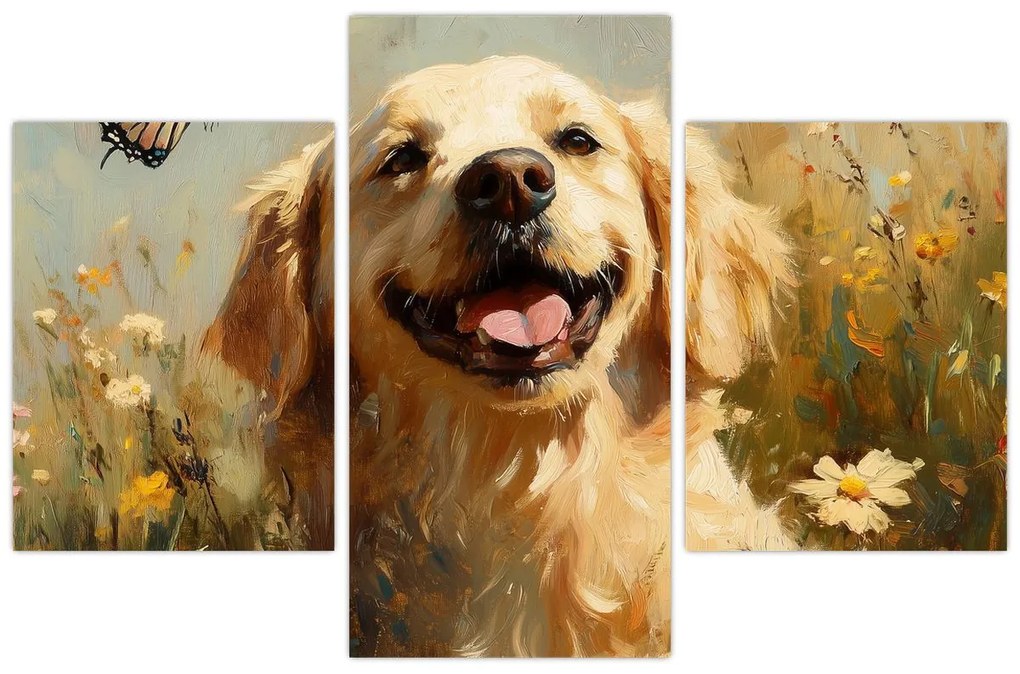Obraz - Šťastný psík (90x60 cm)