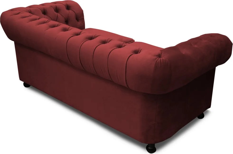 Pohovka Chesterfield, červená látka