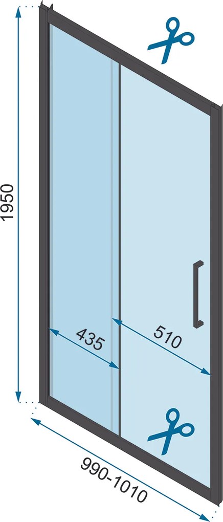 Nástenný sprchovací kút MAXMAX Rea RAPID slide 100x100x100 cm - čierny