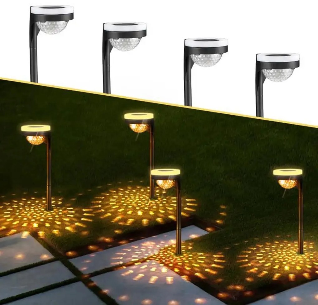 Solární LED lampa Lati 38 cm černá/teplá bílá