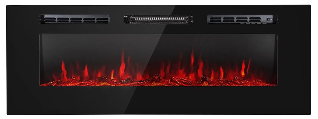 Klarstein Galeras, elektrický nástenný a vstavaný krb, 1800 W, LED, 3 farby, časovač