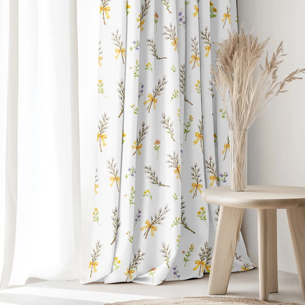 Goldea veľkonočný dekoračný záves - bahniatka 140x150 cm