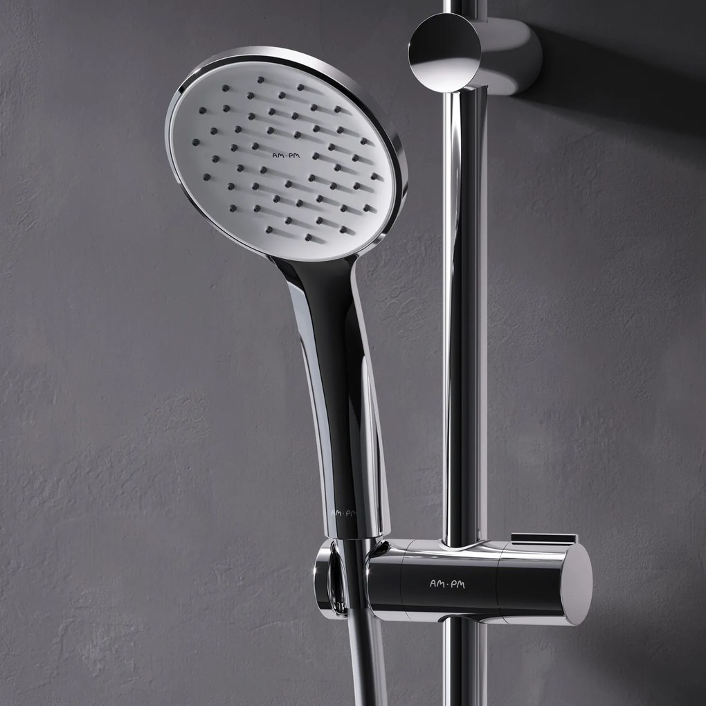 Ručná sprchová súprava AM.PM Hit F408TA46 s termostatickou sprchovou batériou, chróm