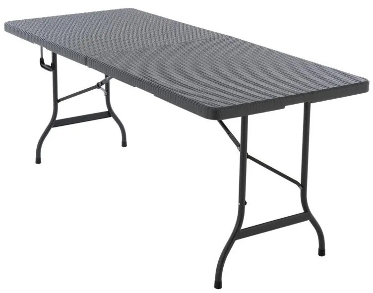 Garthen skladací prenosný stôl 180 x 75 x 70 cm antracitový