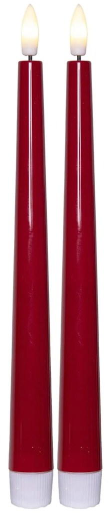 STAR TRADING LED svíčka Flamme Candy Red 26 cm – set 2 ks