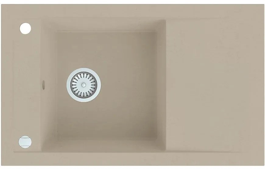 Granitový drez Merkury 1K 780x480 béžový