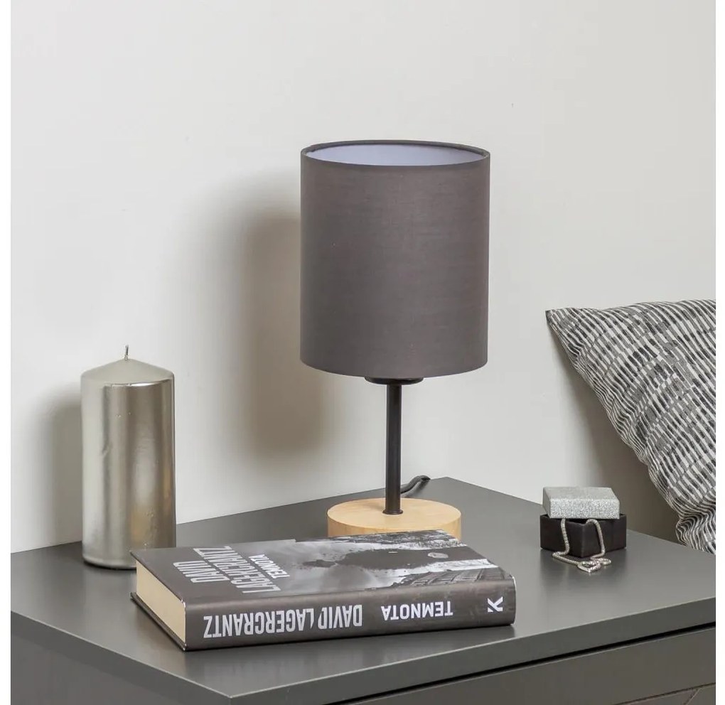 Brilagi - Stolná lampa NUBILA WOOD 1xE27/25W/230V dub/antracit BG1567G