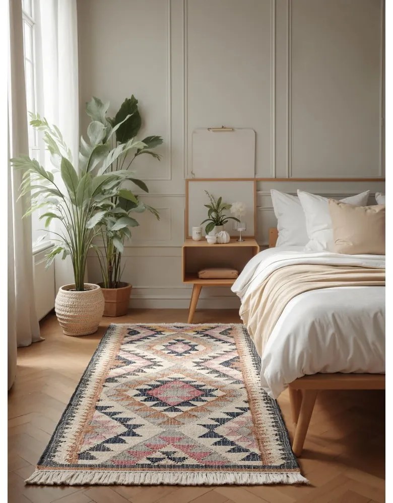 Sivý ručne tkaný jutový behúň 80x200 cm Roya Parsa – Elle Decoration