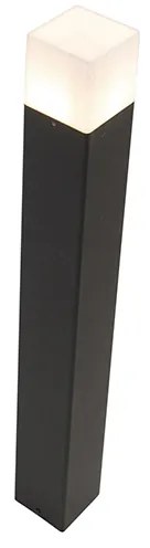 Stojaca vonkajšia lampa čierna s opálovým bielym tienidlom 70 cm - Denmark