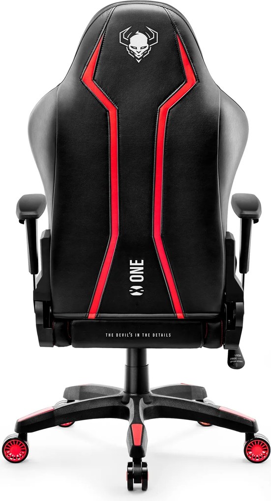 Herné kreslo z eko-kože Small Size, čierny-červený: Diablo X-One 2.0