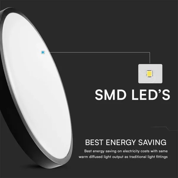 LED Kúpeľňové stropné svietidlo so senzorom LED/24W/230V 4000K IP44 čierna