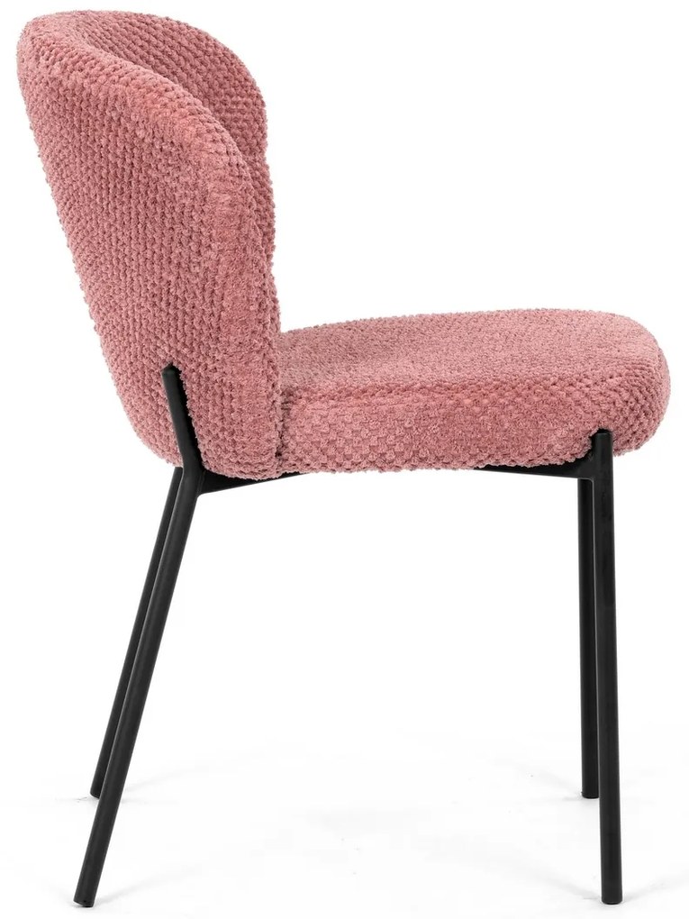 Súprava jedálenských stoličiek Bouclé CT-W1077PINK2, 4 ks