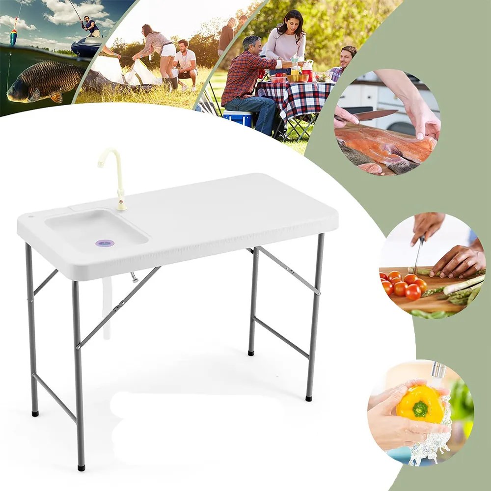 Prenosný stôl so drezom