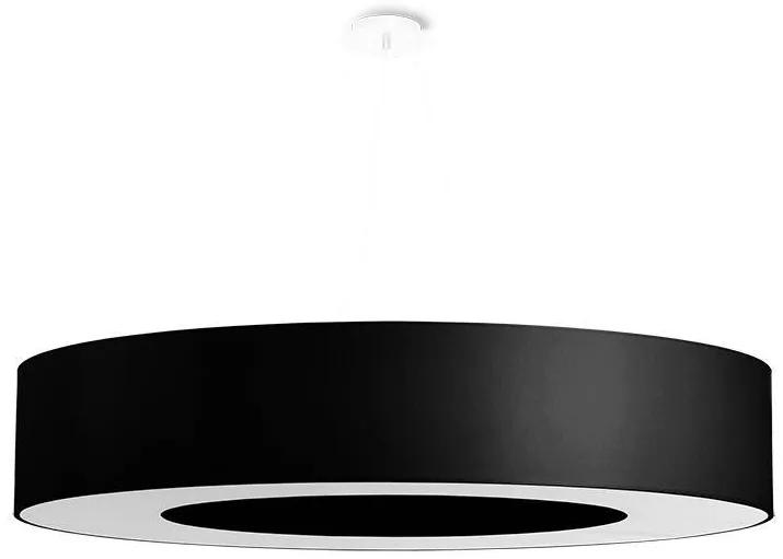 Závesné svietidlo Saturno, 1x čierne textilné tienidlo, (biely plast), (fi 90 cm)