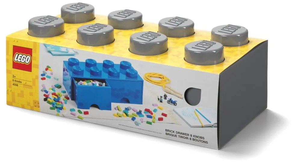 Detský tmavosivý úložný box s 2 zásuvkami LEGO®