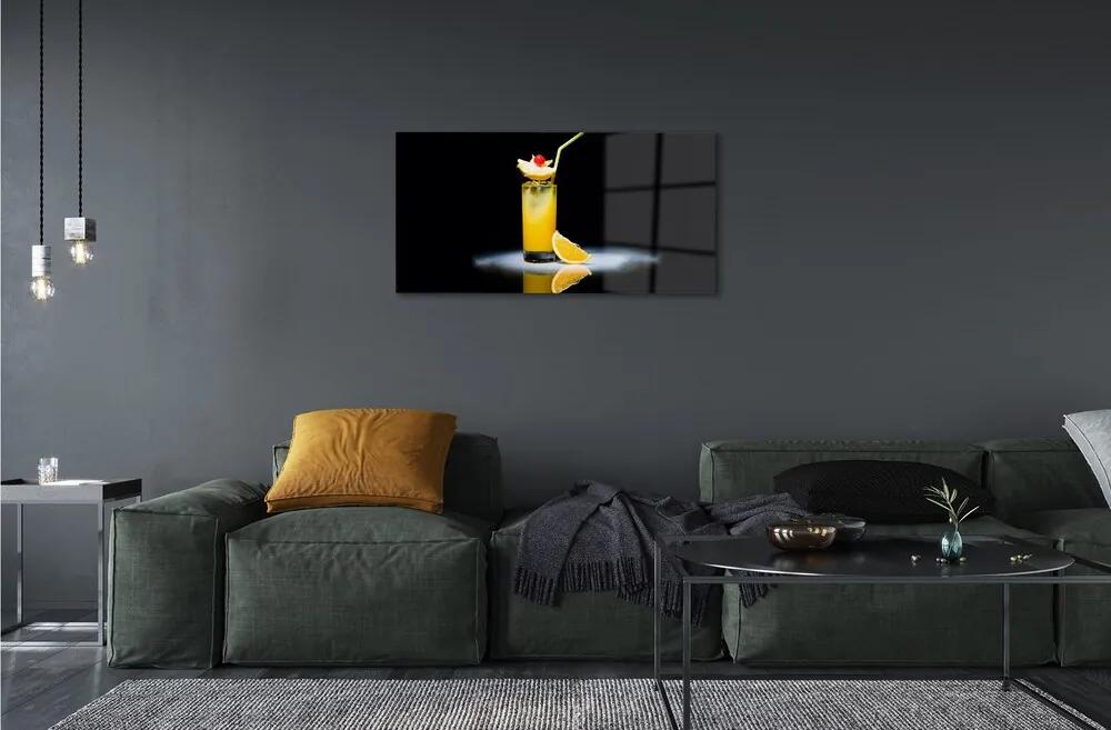 Obraz na skle orange koktail 100x50 cm