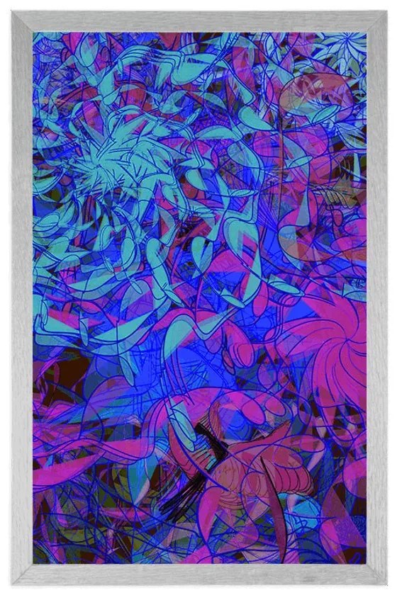 Plagát moderná abstrakcia v zaujímavom prevedení - 60x90 silver