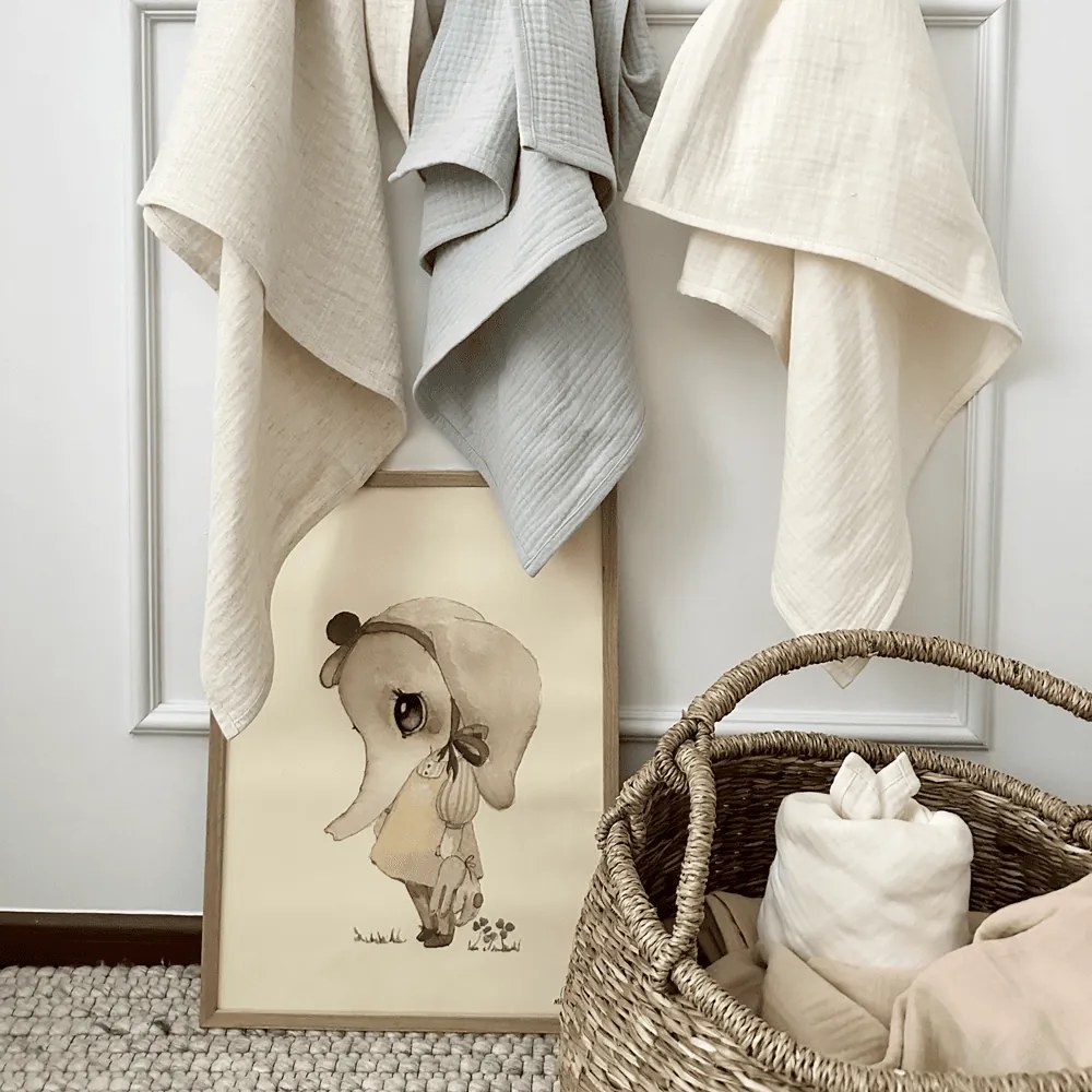 Mušelínová plienka z organickej bavlny vanilková 70×70 cm