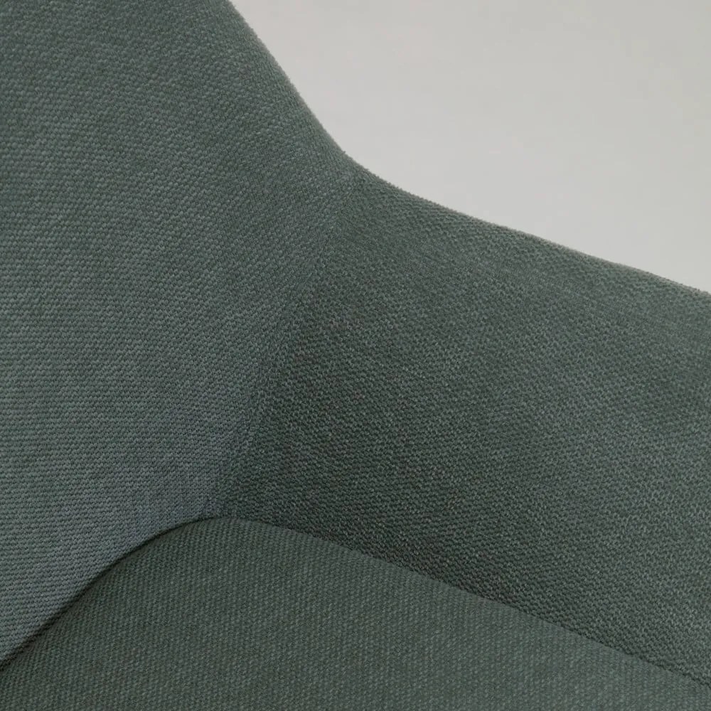 Zelené čalúnené jedálenské kreslo s podrúčkami Konna – Kave Home