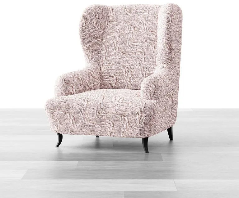Bielastické poťahy BRILLANTE béžové kreslo ušiak (š. 60 - 110 cm)