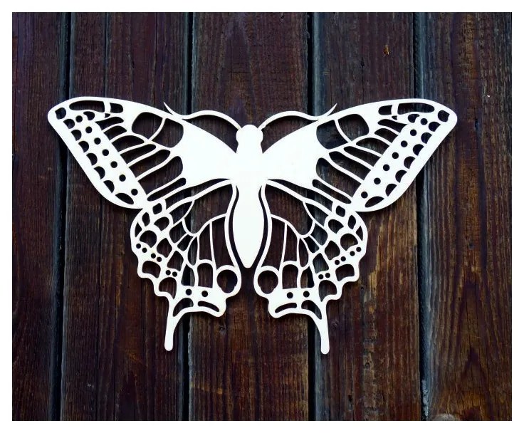 Nočný motýľ vyrezávaný z drevenej preglejky LEOPARTID l 3D HODINY PR0170