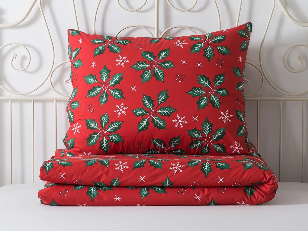 XPOSE® Bavlnené Renforcé obliečky VESELÉ VIANOCE - červené