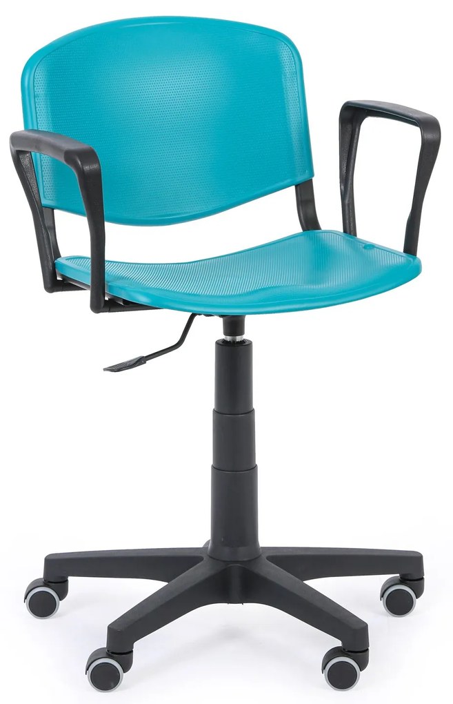 Pracovná stolička ISO s podpierkami rúk, otočná, zelená