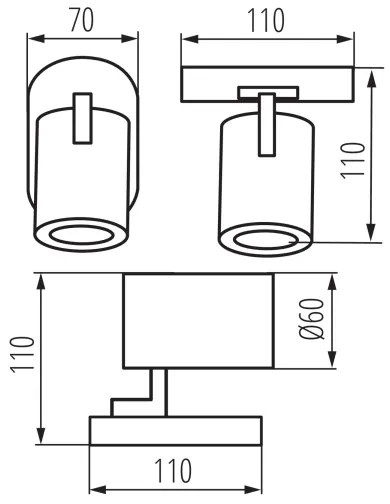 Kanlux 38964 - Nástenné bodové svietidlo LAURIN 1xGU10/10W/230V mosadz/biela
