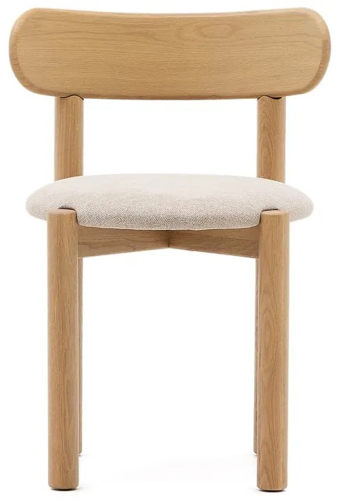 Jedálenská stolička z dubového dreva v krémovo-prírodnej farbe v súprave 2 ks Nebai – Kave Home
