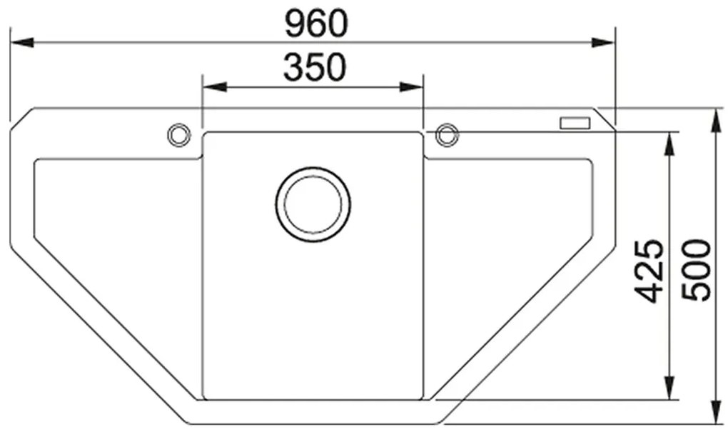 Franke Maris MRG 612 E, 960x500 mm, fragranitový drez, sivý kameň 114.0250.572