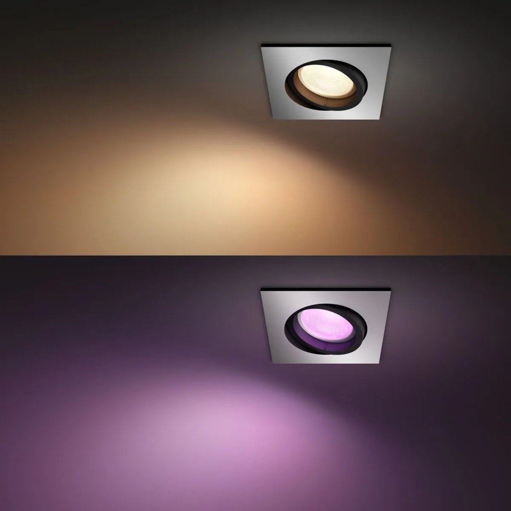 PHILIPS HUE Zápustné bodové LED inteligentné osvetlenie HUE CENTÚRA s funkciou RGB, 1xGU10, 5,7W, teplá biela-st