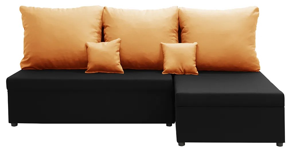 Rohová pohovka s funkciou spania BODZO Čierna/oranžová