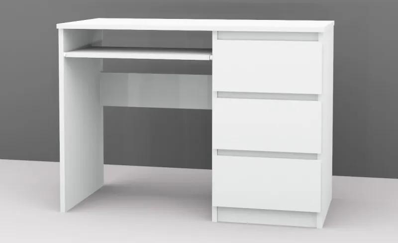 Moderný kancelársky stôl biely šírka 90 cm Bipar