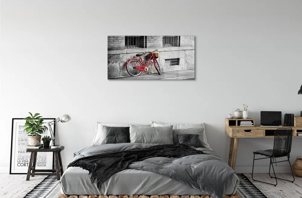 Obraz plexi Červené koleso s košíkom 100x50 cm
