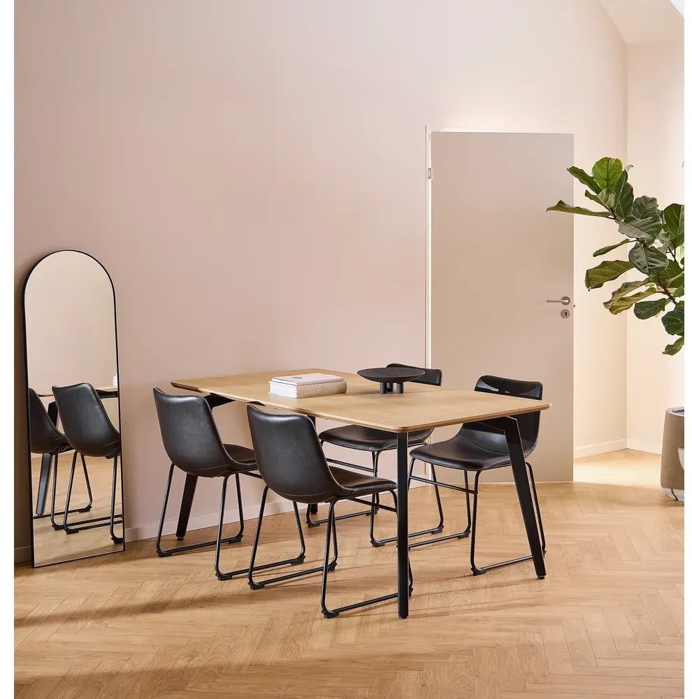 Jedálenský stôl Cadiz 160 cm dub prírodný/čierny
