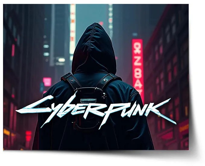 Sablio Plagát Cyberpunk 2077 Pohled do města - 120x80 cm