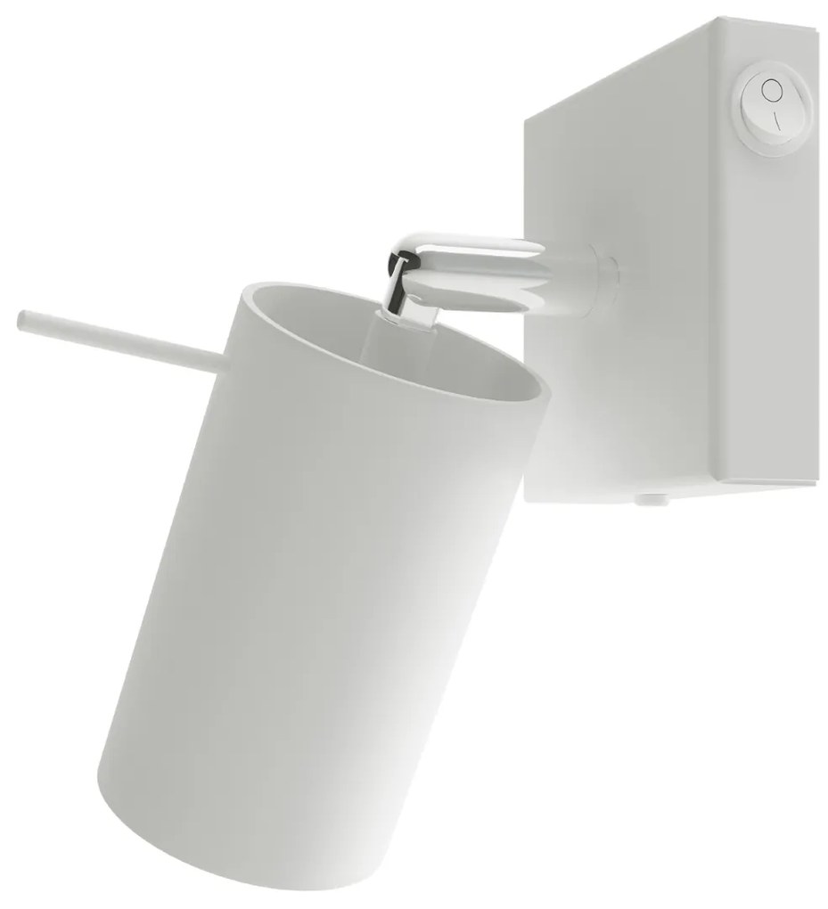 Bodové svietidlo Ring, 1x biele kovové tienidlo, (možnosť polohovania), vypínač