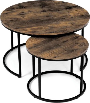 Sada 2 konferenčných stolíkov old wood AF-3002 OLW