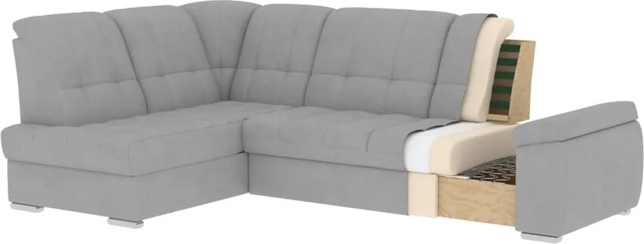 Čierna rozkladacia/s úložným priestorom rohová pohovka (ľavý roh/do L) Sado – ELTAP