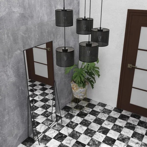 Luster na lanku LOFT SHADE 5xE27/60W/230V čierna