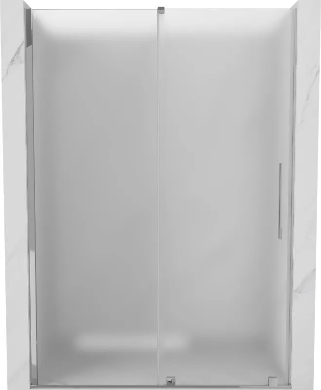 Mexen Velar, posuvné sprchové dvere do otvoru 130 cm, 8mm sklo námraza, chrómová, 871-130-000-31-01