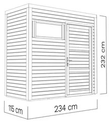 Drevený záhradný domček Cubo 1 svetlo sivý 234x115 cm