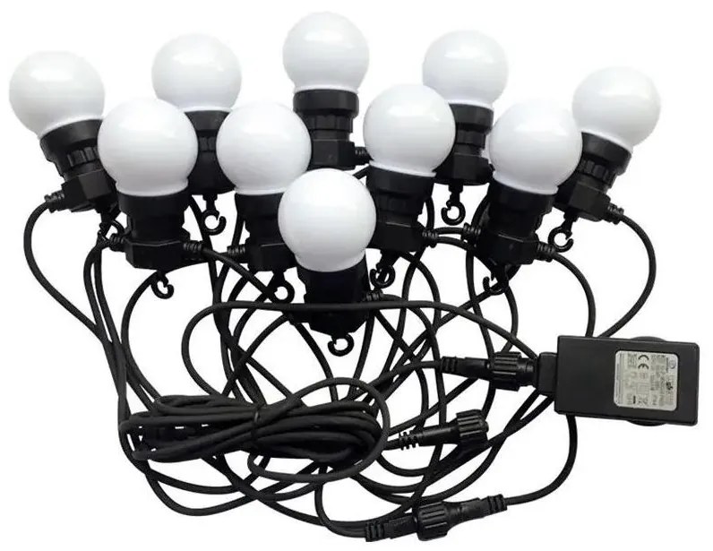 LED Vonkajšia reťaz STRING 5m 10xLED/0,5W/230V IP44 3000K