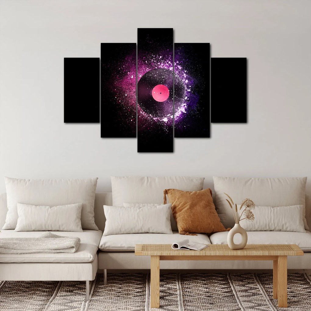 Obraz - Vinylová doska v ružovo-fialových (150x105 cm)