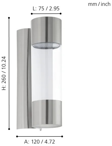 Eglo 96013 - LED Vonkajšie nástenné svietidlo ROBLEDO 2xLED/3,7W