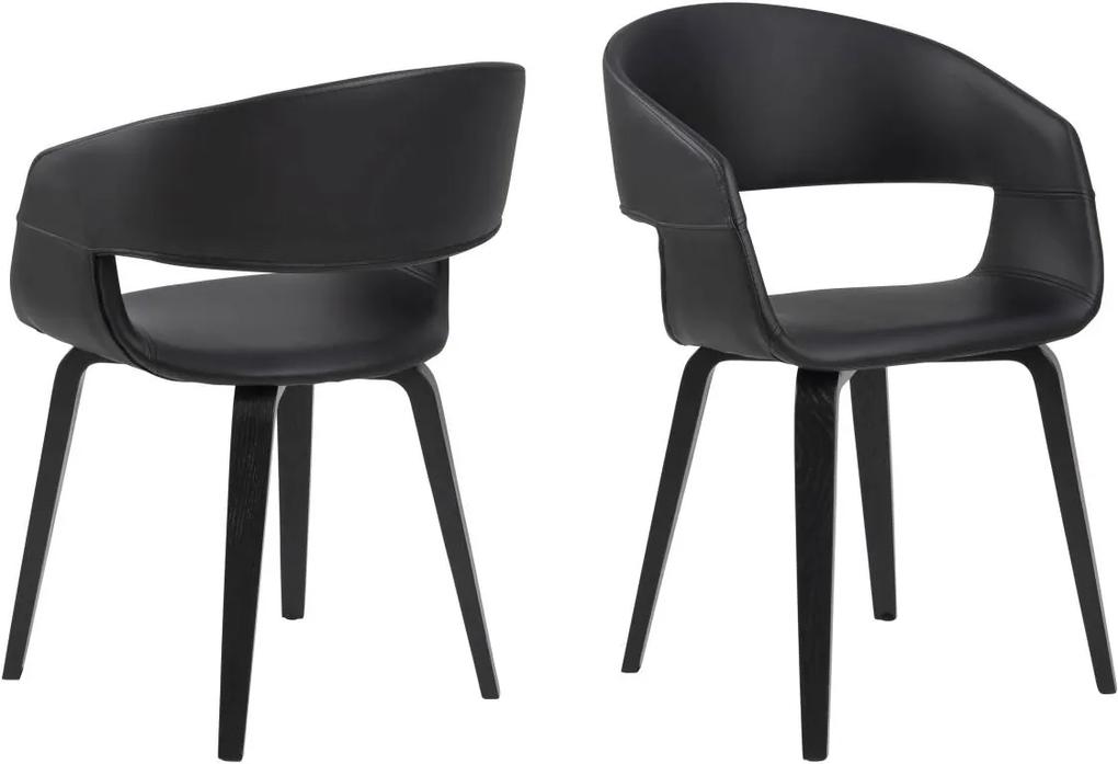 Dizajnová stolička Nere, čierna-topoľ