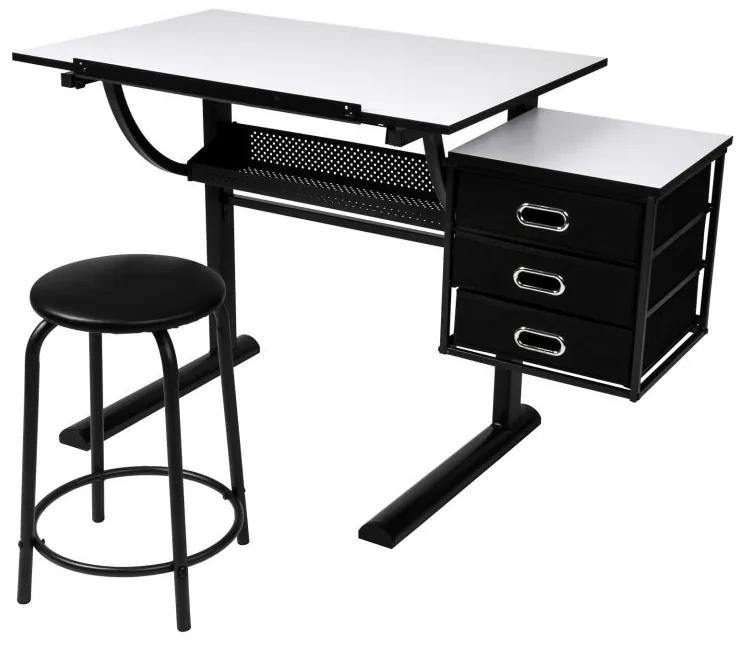 MIADOMODO písací stôl s taburetom, 90 x 75,5 x 60 cm