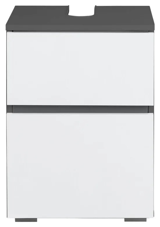 Bielo–antracitová skrinka pod umývadlo 40x55 cm Wisla – Støraa